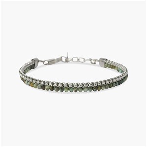 Bracciale in acciaio con nylon e turchese africano
