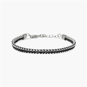 Bracciale in acciaio con nylon e spinello nero