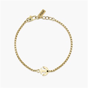 Bracciale in acciaio dorato con ancora