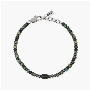 Bracciale regolabile con ematite e turchese verde