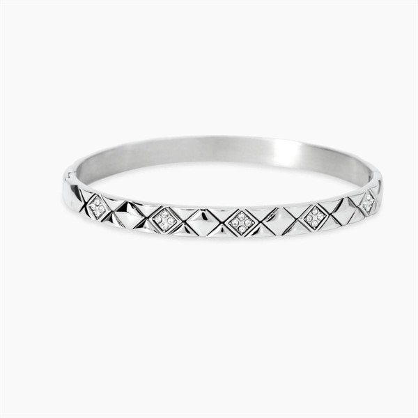 Bracciale bangle matelassé in acciaio