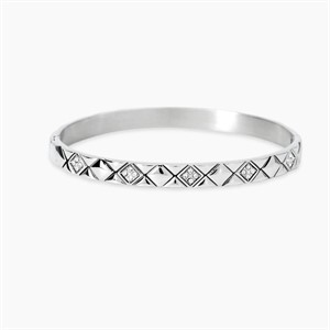 Bracciale bangle matelassé in acciaio