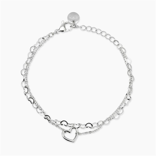 Bracciale doppia catena e cuore