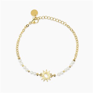 Bracciale con perle conchiglia e sole