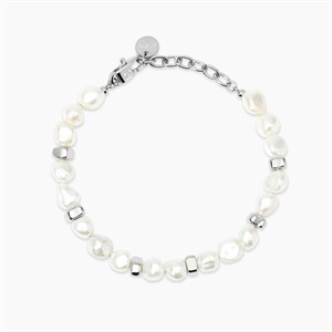 Bracciale in acciaio e perle conchiglia
