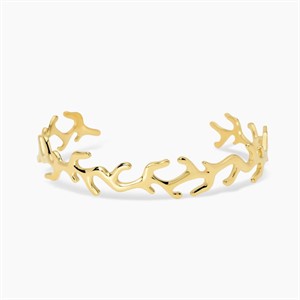 Bracciale cuff in acciaio dorato
