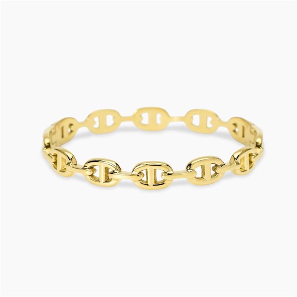 Bracciale bangle dorato con elementi staffa