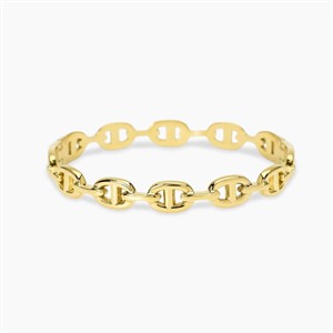 Bracciale bangle dorato con elementi staffa
