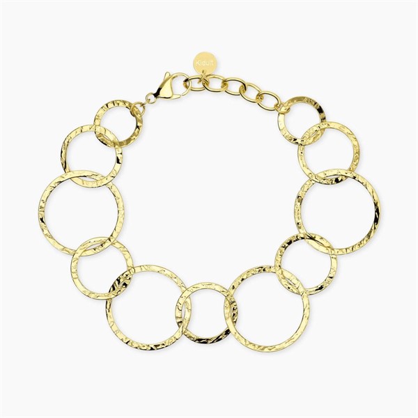 Bracciale con maglie dorate rotonde