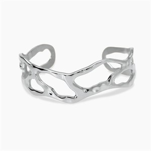 Bracciale cuff in acciaio martellato