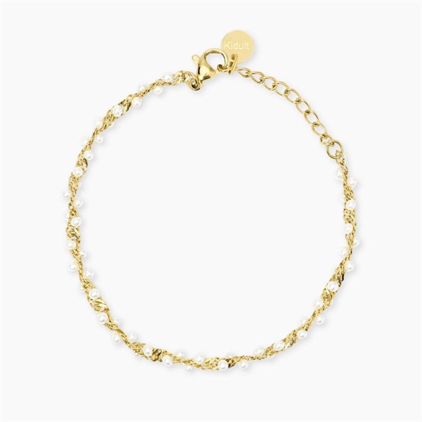 Bracciale dorato con perle conchiglia
