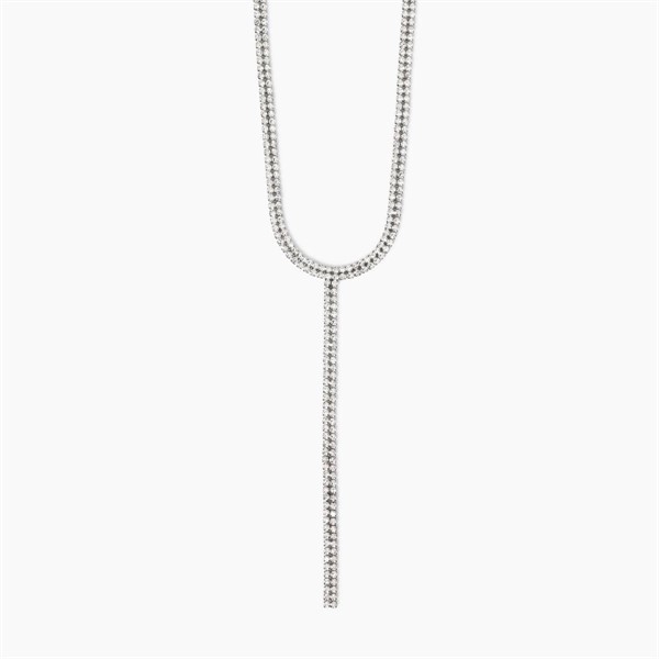 Girocollo tennis a cravattino con cristalli