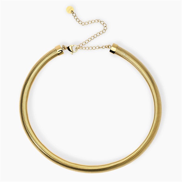 Collana girocollo tubogas in acciaio dorato