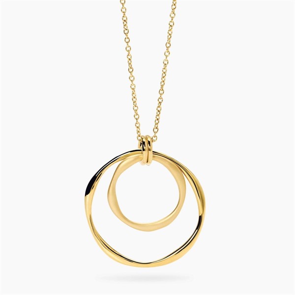 Collana in acciaio dorato con pendente