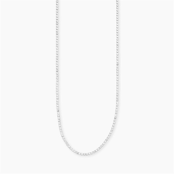 Collana tennis da uomo in acciaio con cristalli bianchi