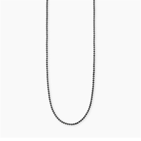 Collana tennis da uomo in acciaio con cristalli neri