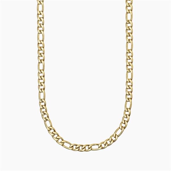 Collana uomo in acciaio dorato con catena figaro