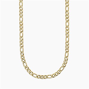 Collana uomo in acciaio dorato con catena figaro