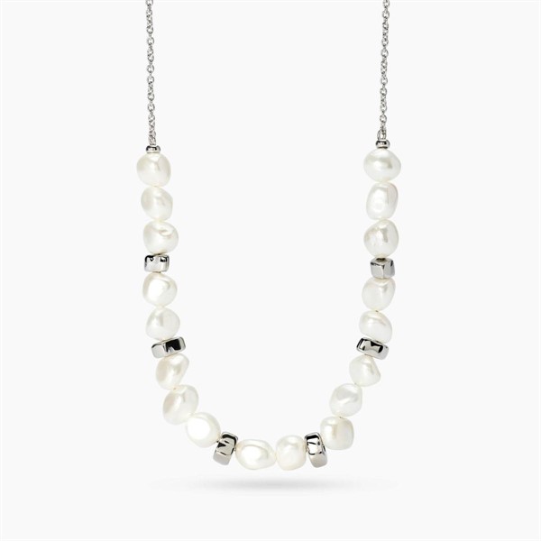 Girocollo in acciaio e perle conchiglia