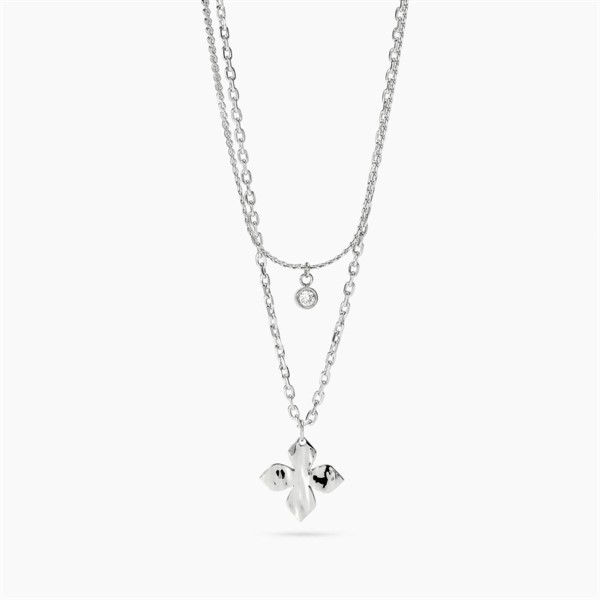 Girocollo con catene e fiore