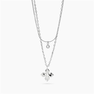 Girocollo con catene e fiore