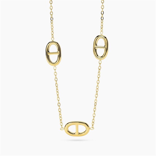 Girocollo con staffe in acciaio dorato