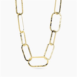 Collana con maglie dorate martellate