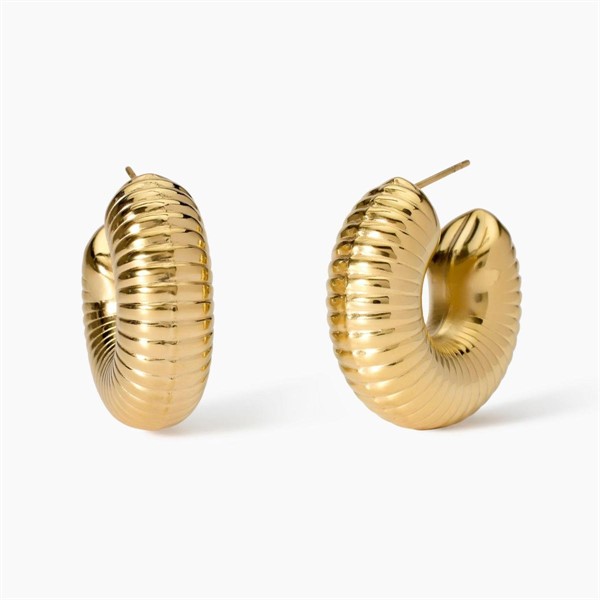 Orecchini a cerchio zigrinati in acciaio