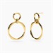 Orecchini pendenti in acciaio dorato con elementi circolari