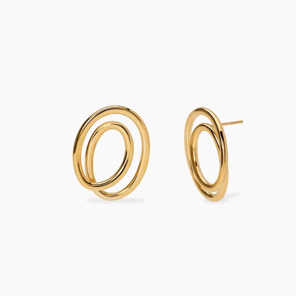 Orecchini a spirale in acciaio dorato