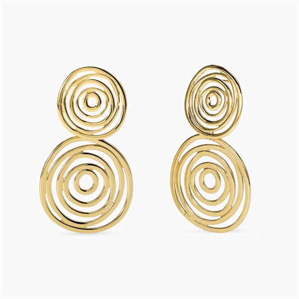 Orecchini dorati con pendenti vortice