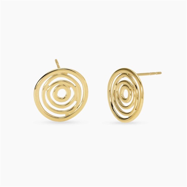 Orecchini vortice in acciaio dorato