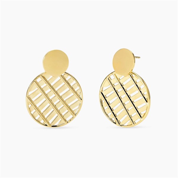 Orecchini dorati tondi con pendente cerchio