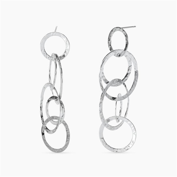 Orecchini pendenti in acciaio martellato