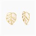 Orecchini foglia in acciaio dorato smaltati