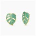 Orecchini Foglia in acciaio dorato smaltati