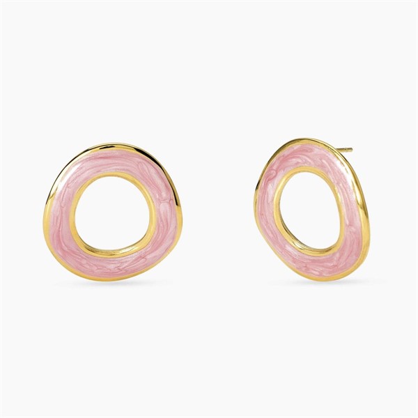 Orecchini in acciaio dorato smaltati