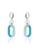 Orecchini argentati con smalto azzurro - 2079