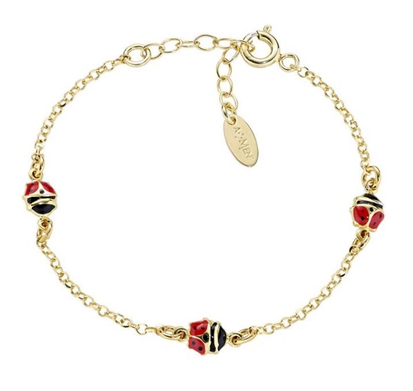Bracciale Bambina Coccinelle Rosse Dorato