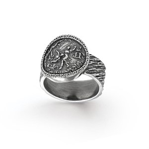 Anello argento brunito Primavera