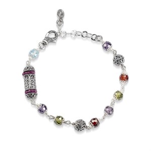 Bracciale con zirconia sfaccettata multicolor