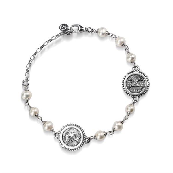Bracciale con Moneta, Maschera e perle