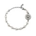 Bracciale argento brunito con filo di perle e simbolo