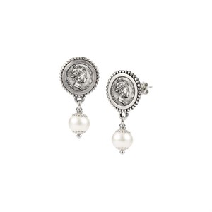 Orecchini con Moneta di Hera e perle