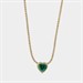 Collana Tennis Dorata Cuore Verde