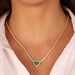Collana Tennis Dorata Cuore Verde