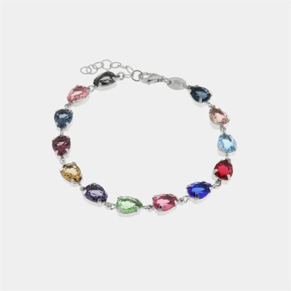 Bracciale in Argento con Cristalli Colorati