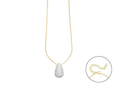 Collana Goccia Dorata e Pavè