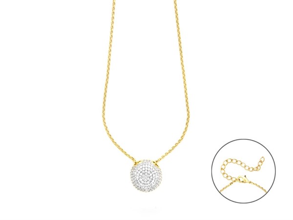 Collana Boule Dorata e Pavè