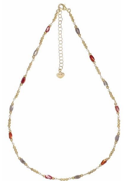 Collana Cristalli Grigi e Rossi